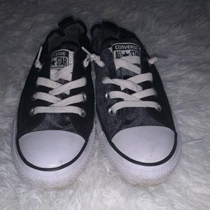 Black velvet converse size 7